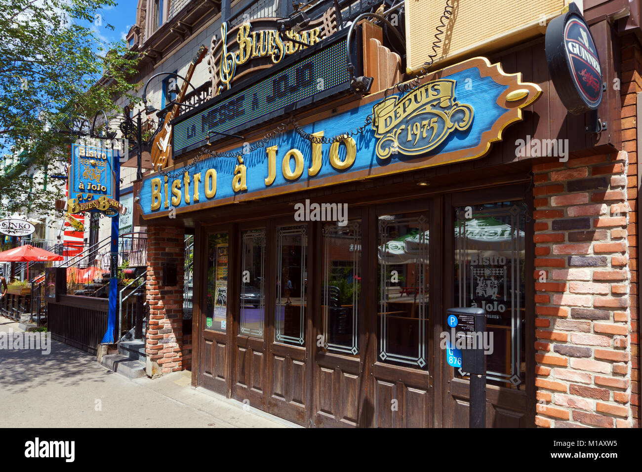 Bistro à Jojo, un célèbre bar blues dans la rue St-Denis, Montréal, province de Québec, Canada. Banque D'Images