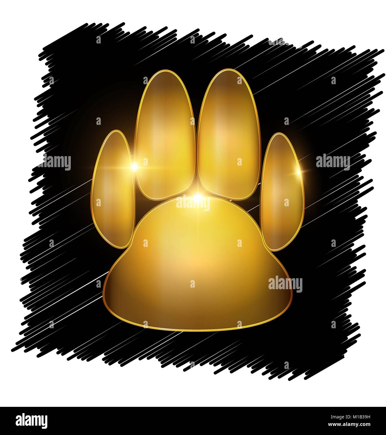 Patte de trace d'or Illustration de Vecteur