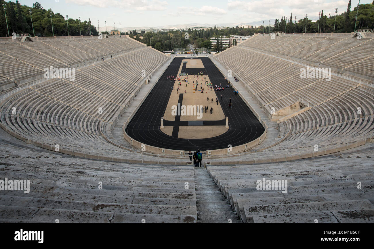 Ancien Stade Panathenaique D Athenes Grece Photo Stock Alamy