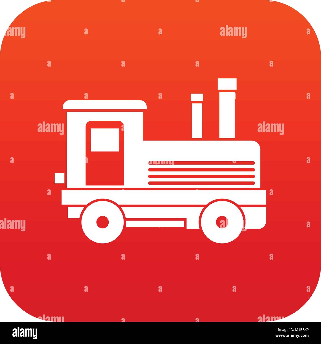L'icône de la Locomotive rouge numérique Illustration de Vecteur