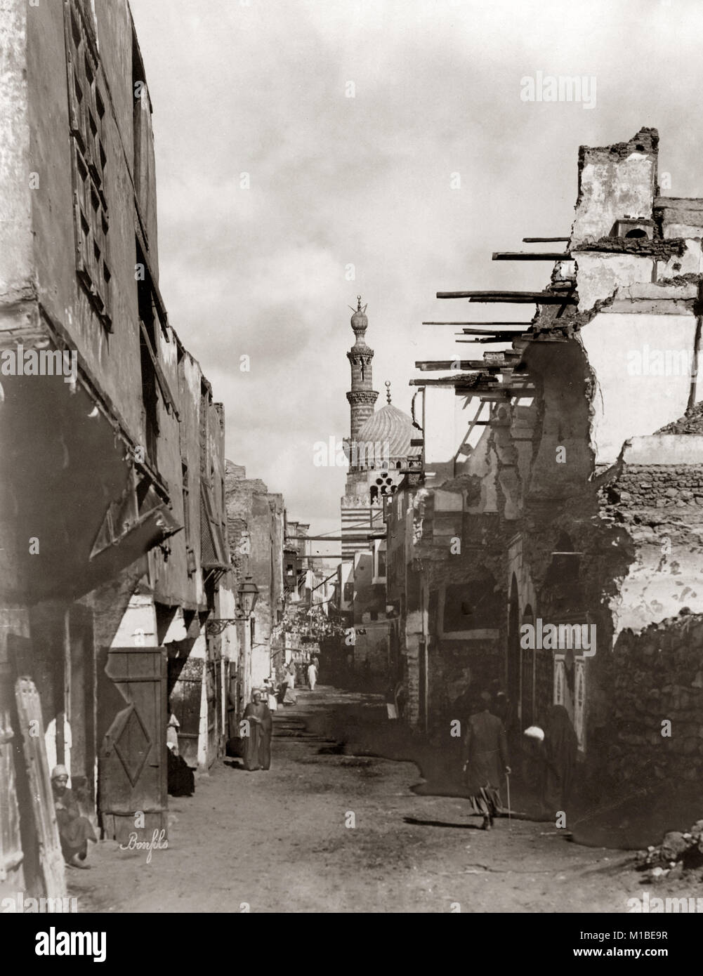 Street dans le vieux Caire, Égypte, c.1880 Banque D'Images