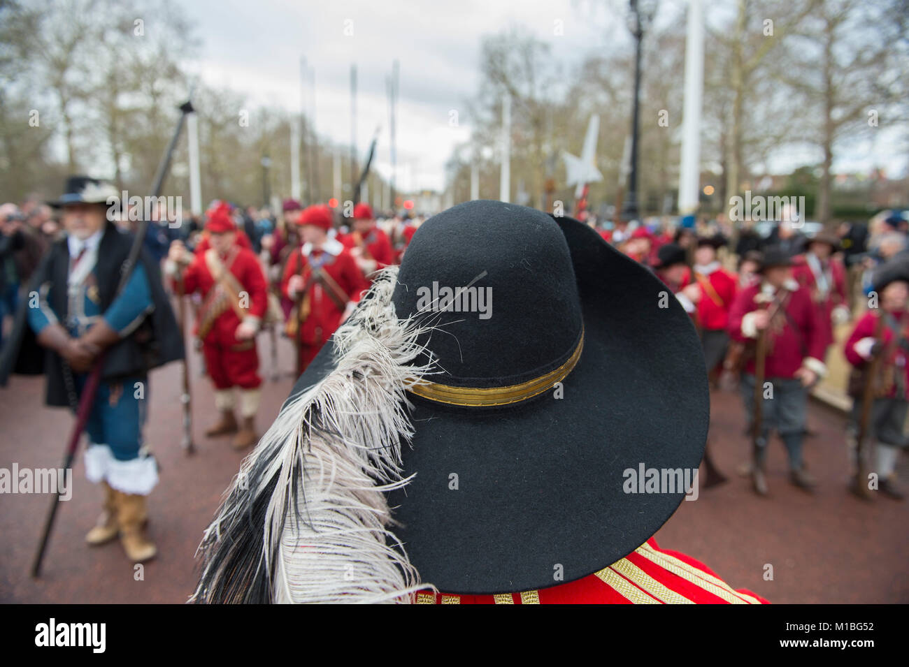 28 janvier 2018. Les rois mars à Londres à la suite de l'itinéraire du Roi Charles 1 à son exécution le 30 janvier 1649. Credit : Malcolm Park/Alamy. Banque D'Images