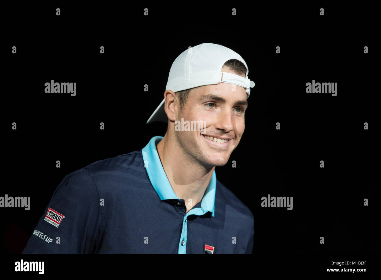 Joueur de tennis John Isner participant à la Rolex Masters à Paris l'Accord Hotel Arena à Paris le 2017/11/02 Banque D'Images