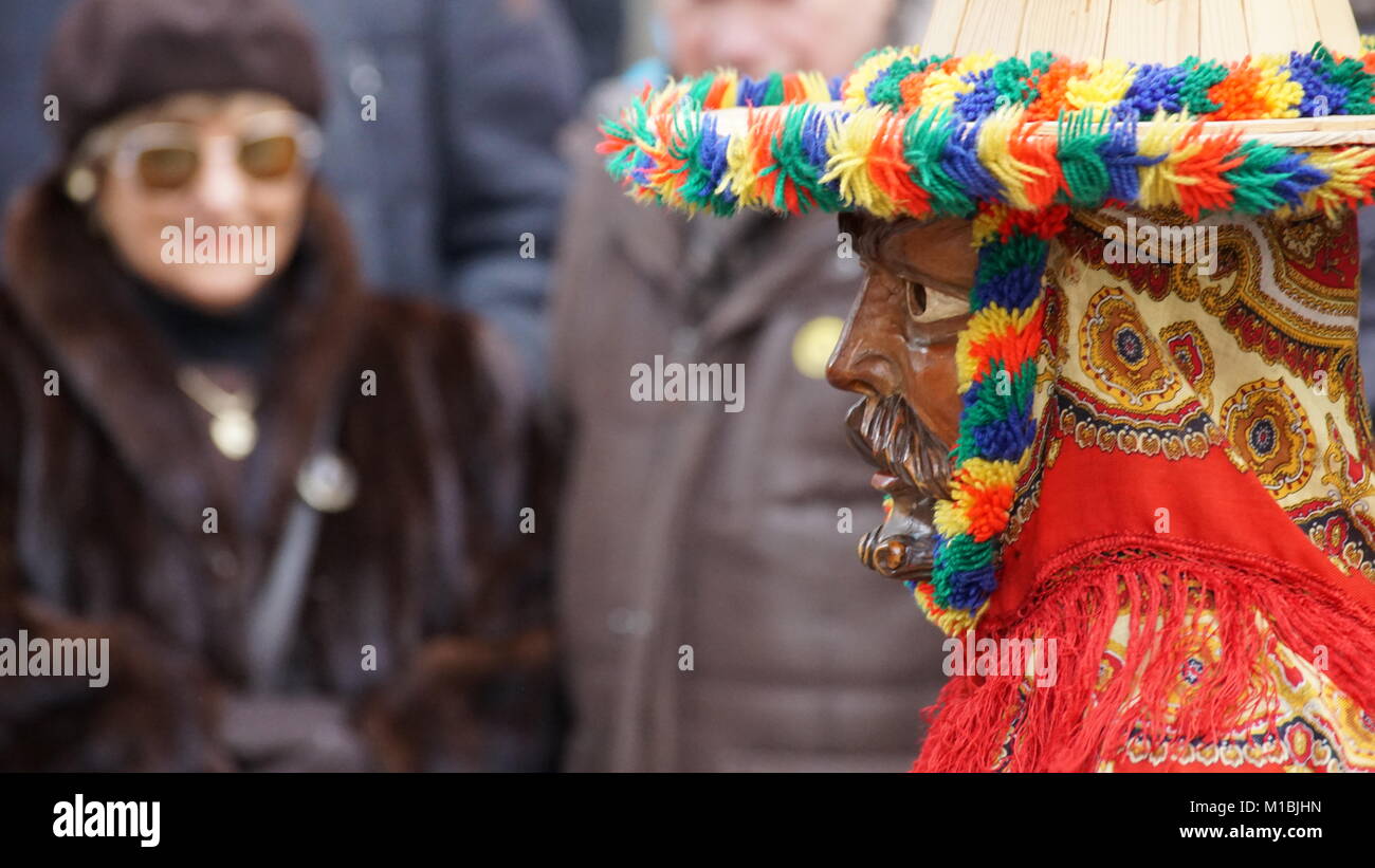 Schwaz, Tyrol, Autriche, défilé de carnaval, Janvier 2018 Banque D'Images