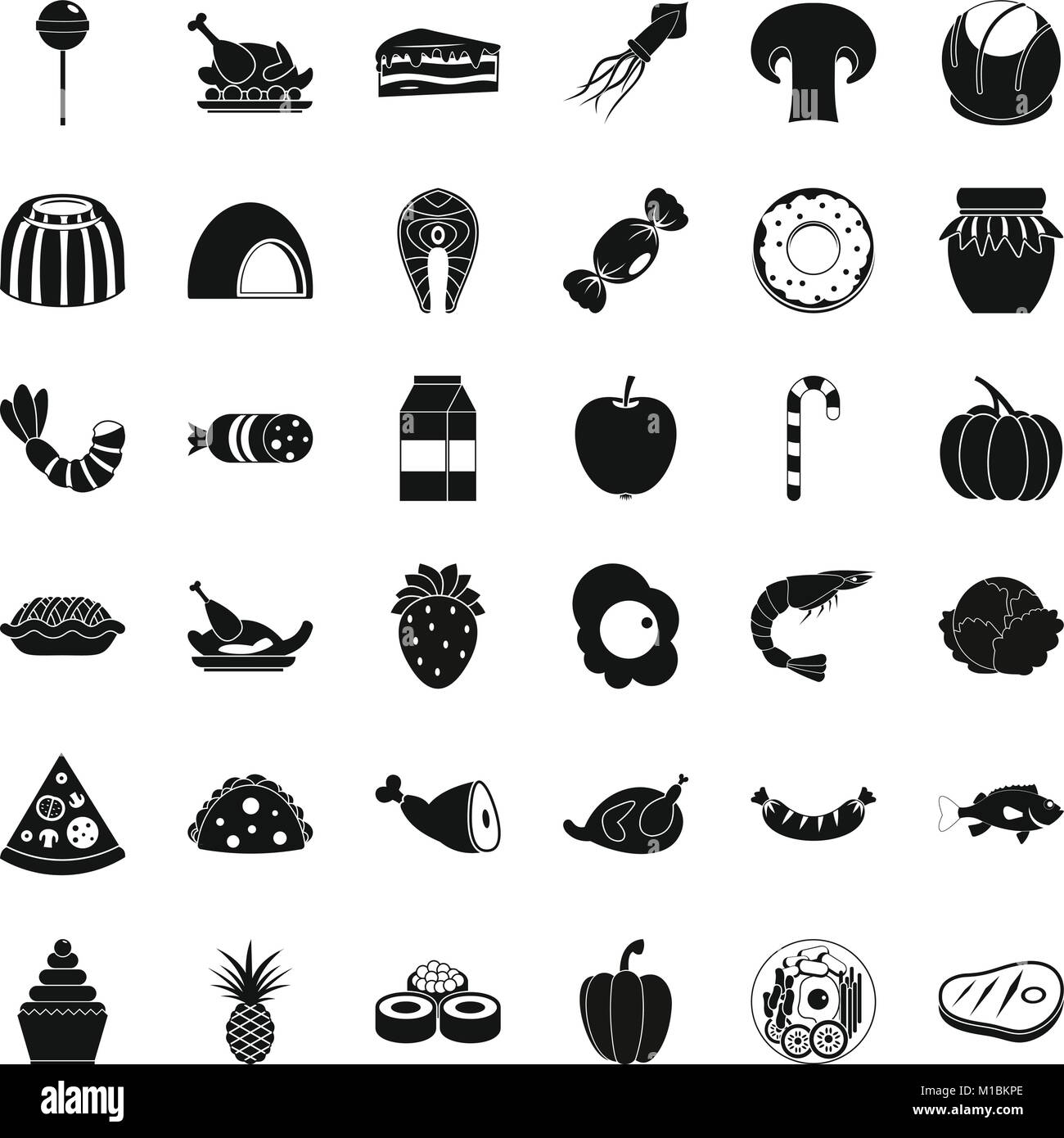 La semoule, le style simple icons set Illustration de Vecteur