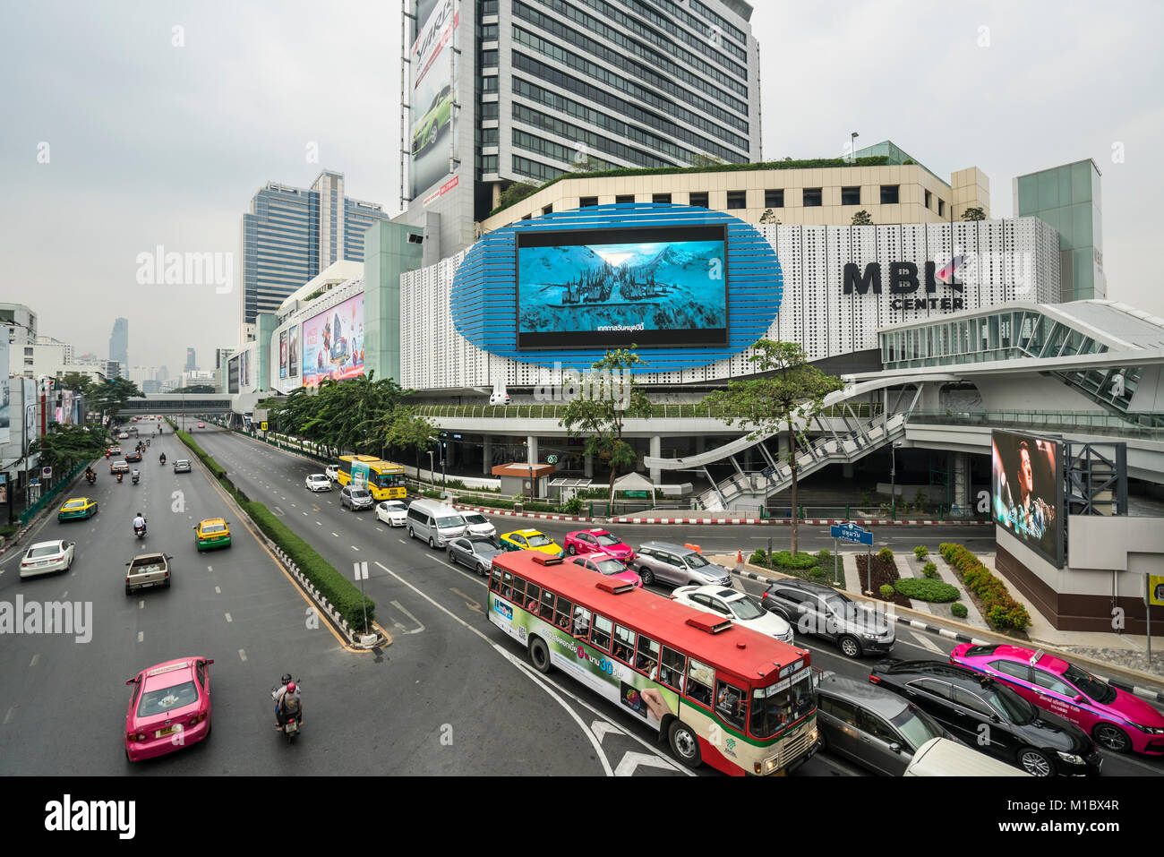 Une vue sur le survol de la Place Siam à Bangkok, Thaïlande Banque D'Images