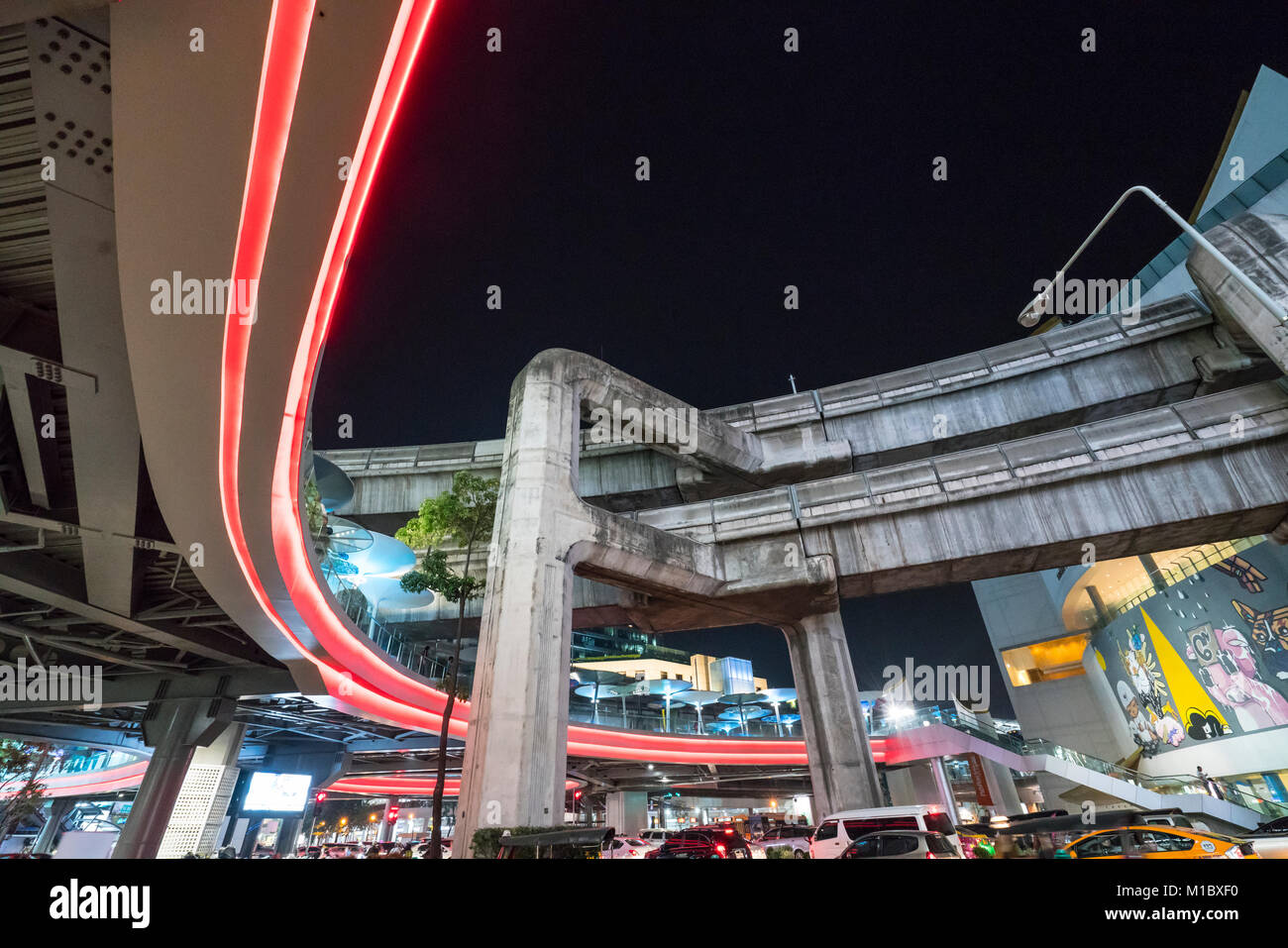 Un viaduc à Siam Square à Bangkok, Thaïlande Banque D'Images