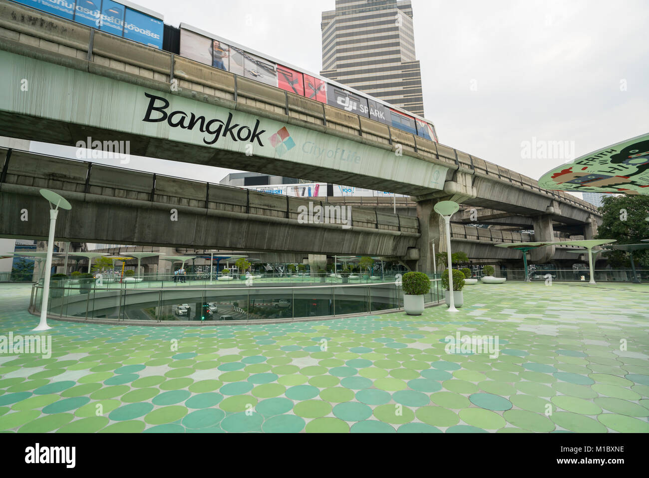 Une vue sur le survol de la Place Siam à Bangkok, Thaïlande Banque D'Images