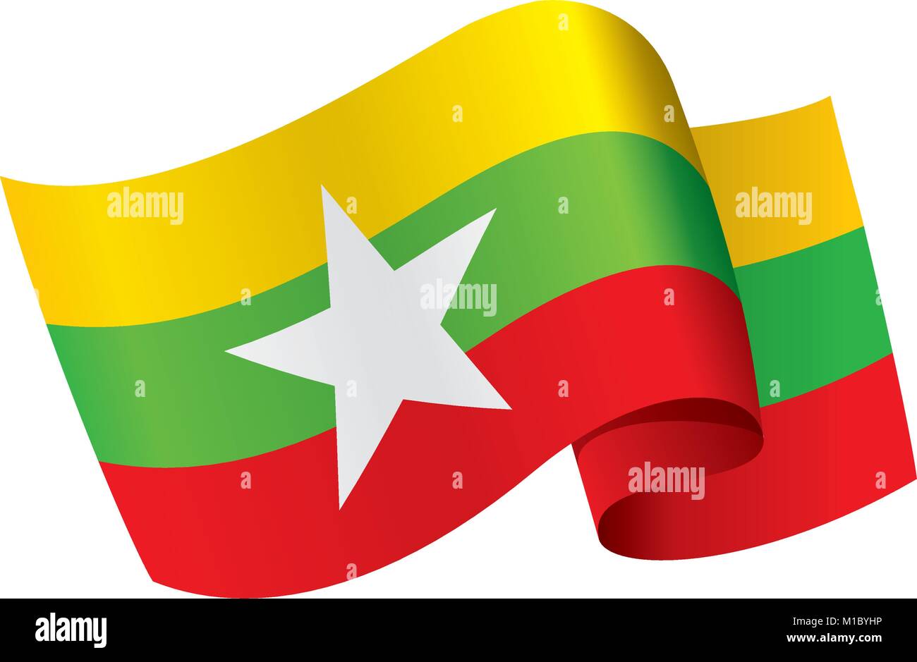 Drapeau du Myanmar, vector illustration Illustration de Vecteur