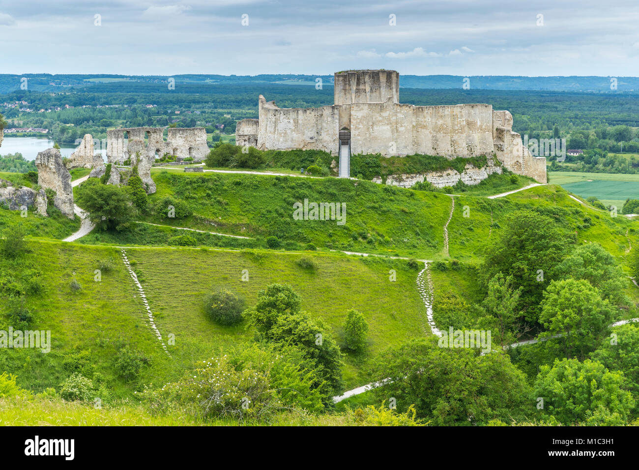 Plus de château Gaillard aux Andelys, Eure, Normandie, France, Europe Banque D'Images