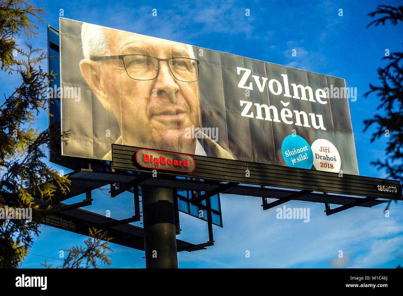 Élections, campagne présidentielle tchèque de Jiri Drahos. Voter le changement, République Tchèque Banque D'Images