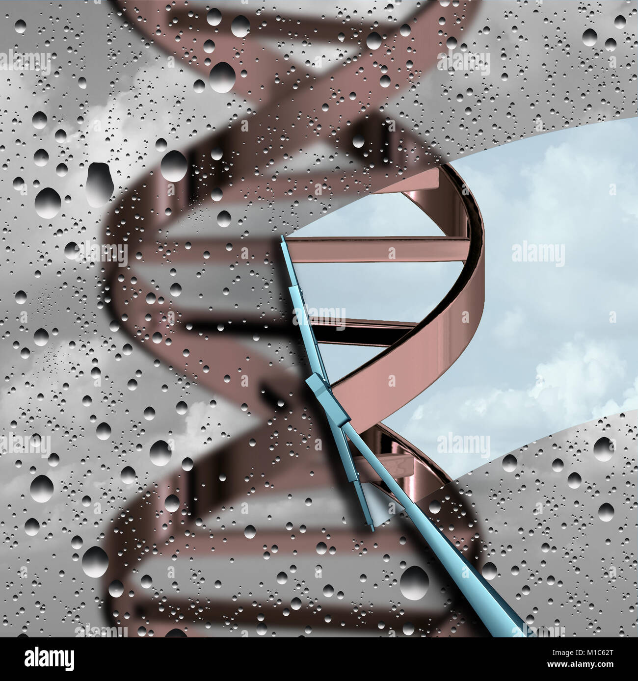 Comprendre les recherches sur l'ADN comme une double hélice floue comme un concept de la biotechnologie génétique et l'étude des chromosomes et de découverte médicale. Banque D'Images