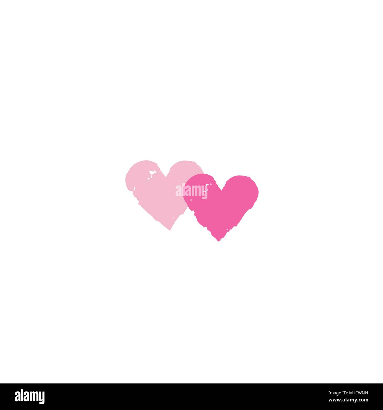 Deux coeurs dans l'amour. Signe d'amour. Valentine's day Greeting card in 1990s style avec coeurs d'amour Illustration de Vecteur