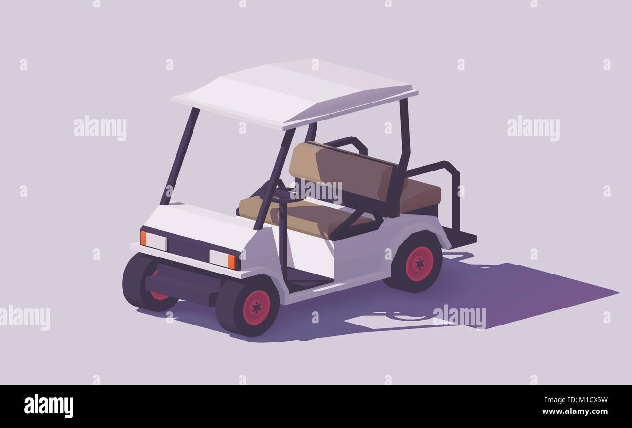 Vector poly bas chariot de golf Illustration de Vecteur