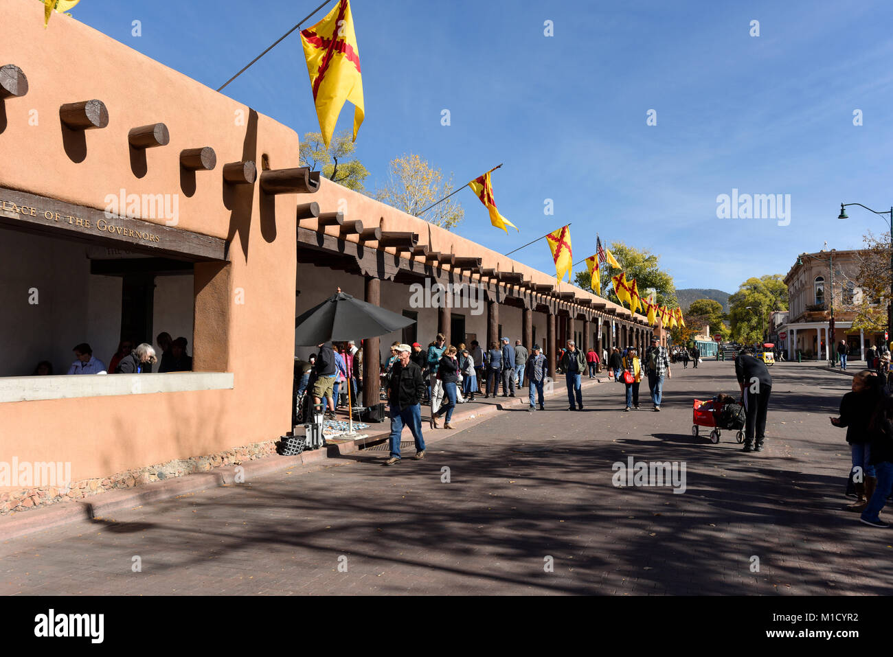 Dans l'architecture du centre-ville de Old Santa Fe, New Mexico, United States Banque D'Images
