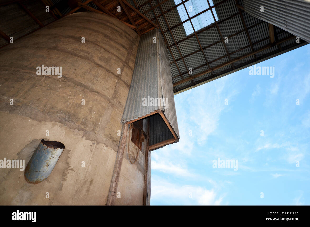 Construction de silos à grains agricoles Banque D'Images