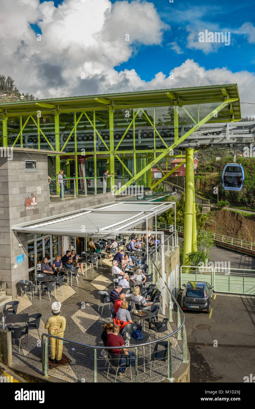 La station de montagne du téléphérique de Monte, Funchal, Madeira, Portugal, Bergstation, Monte-Seilbahn Banque D'Images