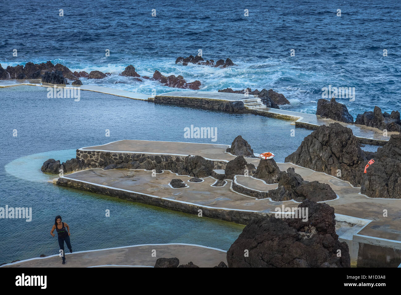 La piscine de lave, Porto Moniz, Madeira, Portugal, Lavapool Banque D'Images