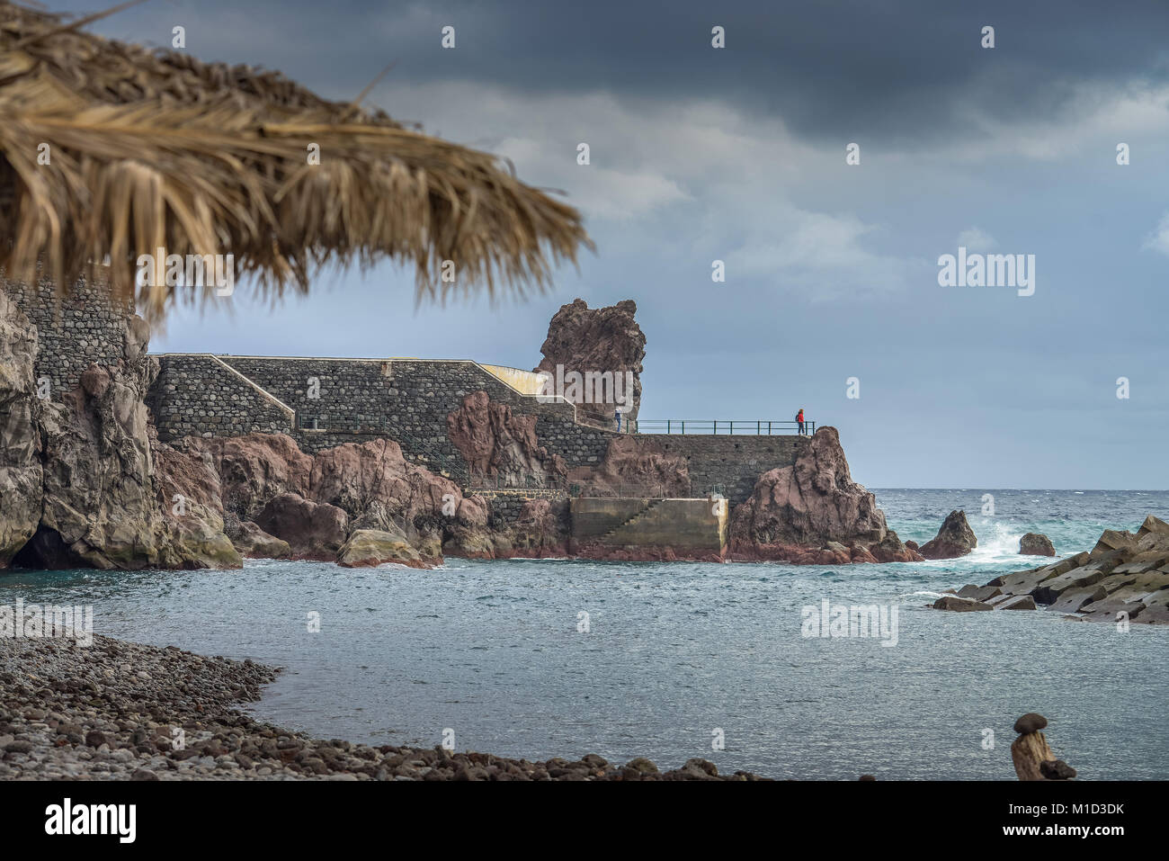 Mur du port, Ponta do Sol, Madeira, Portugal, Hafenmauer, Ponta do Sol Banque D'Images