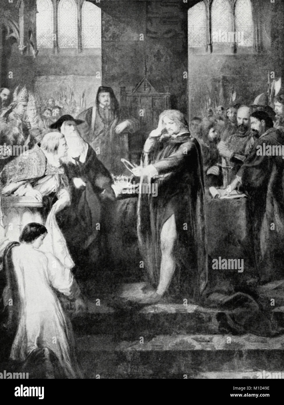 Le roi Richard II démissionne de son ministère public de Bolingbroke Banque D'Images