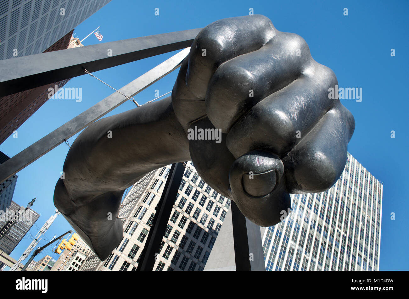 Le poing, Monument de Joe Louis à Detroit's Hart Plaza Banque D'Images