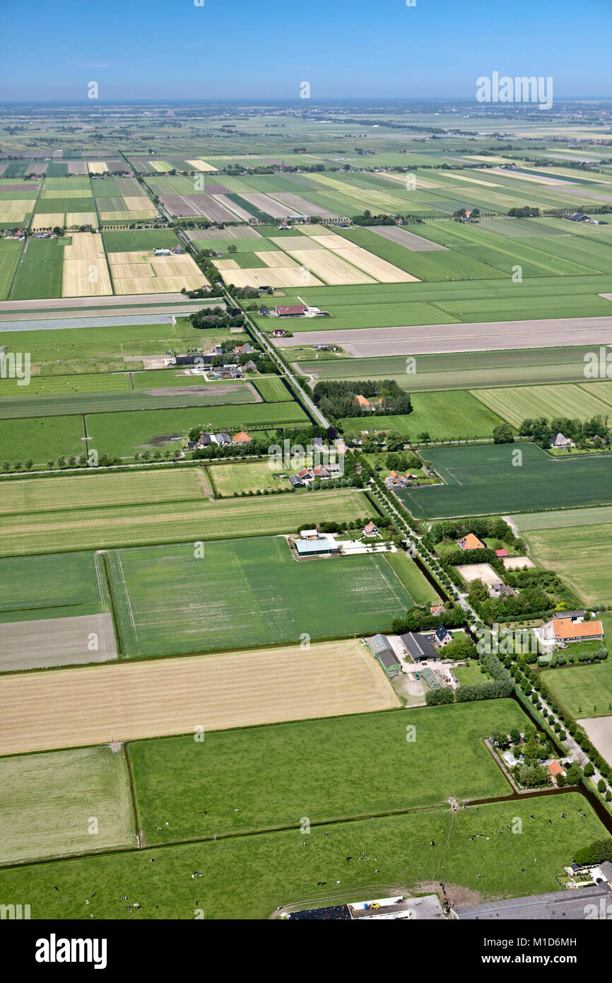 Les Pays-Bas, Midden Beemster, antenne. Polder de Beemster. UNESCO World Heritage Site. Banque D'Images