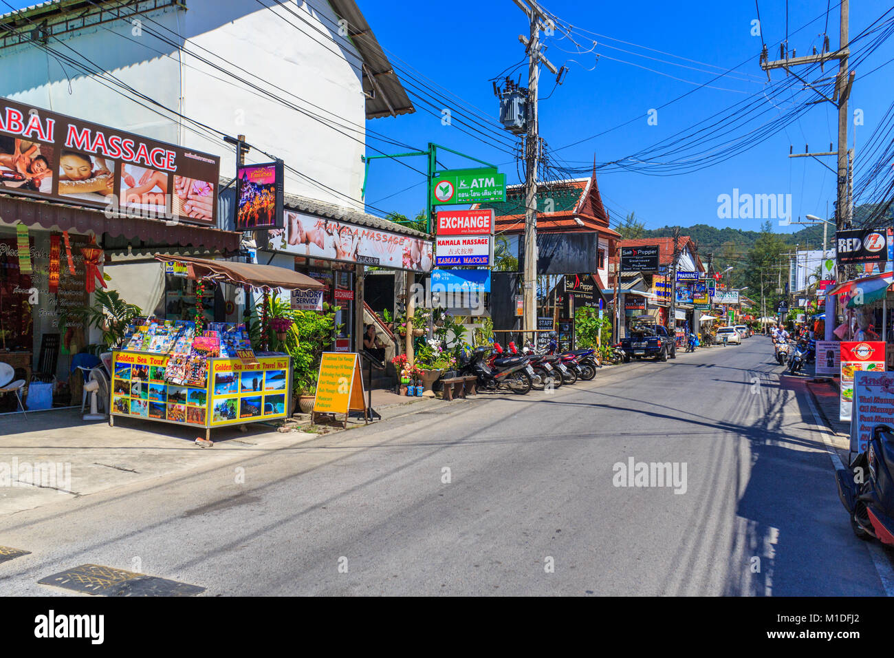 Main street, Kamala Beach, Phuket, Thailand Banque D'Images