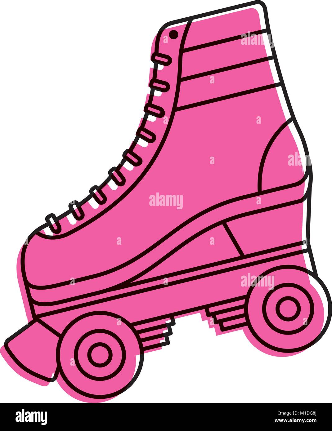 Patin à roues classique lacé mode rétro vector illustration Illustration de Vecteur