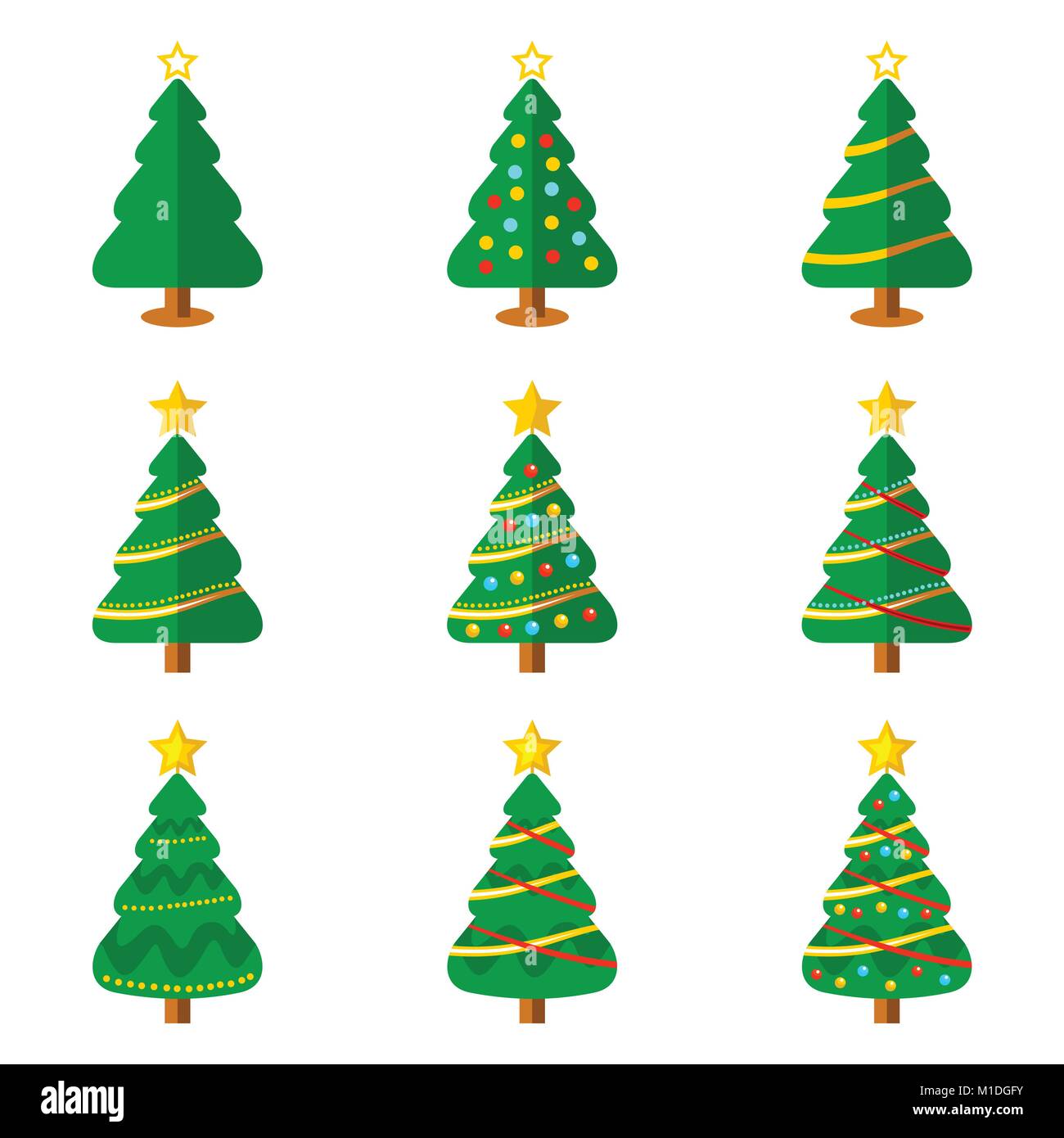 L'icône de l'arbre de Noël Vecteur Illustration graphique Télévision Symbole Set Design Illustration de Vecteur
