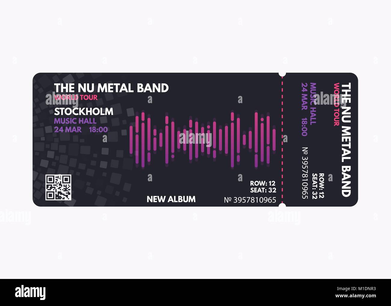 Billet de concert de musique Illustration de Vecteur