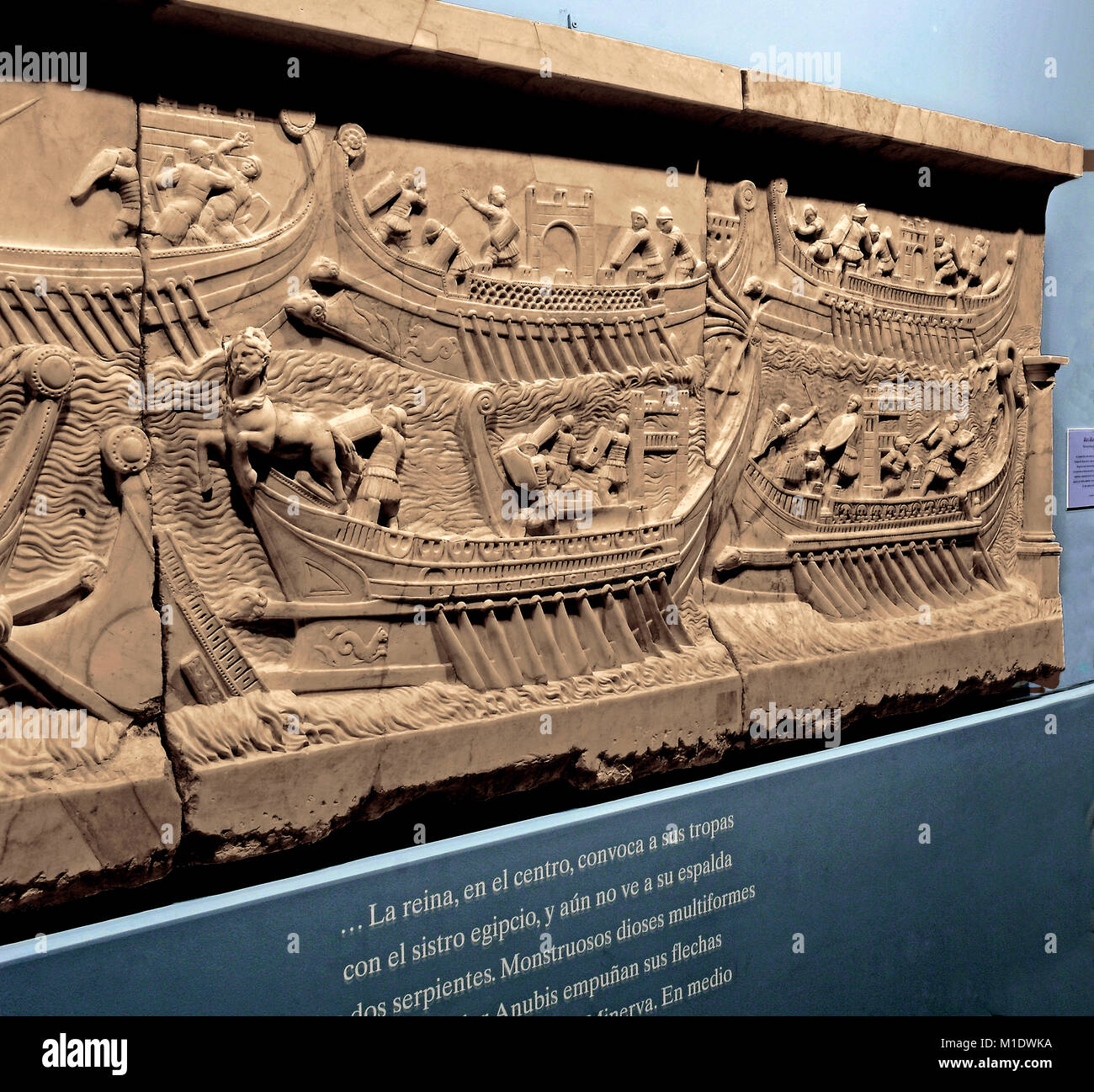 Allégement romain, bataille navale d'Actium, 1er siècle, Duques de Cardona Collection, Cordoue, Andalousie, Espagne, Europe Banque D'Images