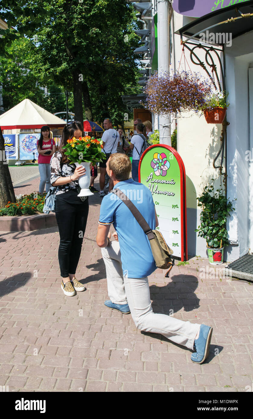 Festival international des arts "Slavianski bazar à Vitebsk - 2016 ". Rue de la ville des festivals. Banque D'Images