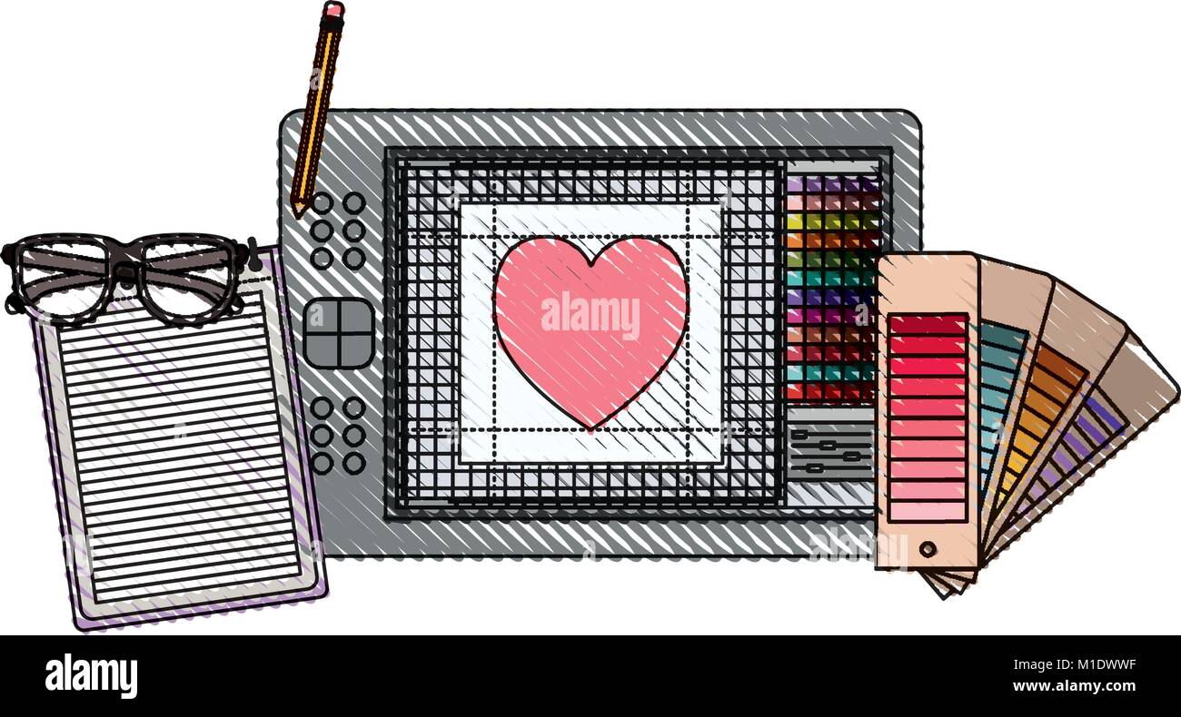 Papier crayon coloré coeur Banque d'images vectorielles - Alamy