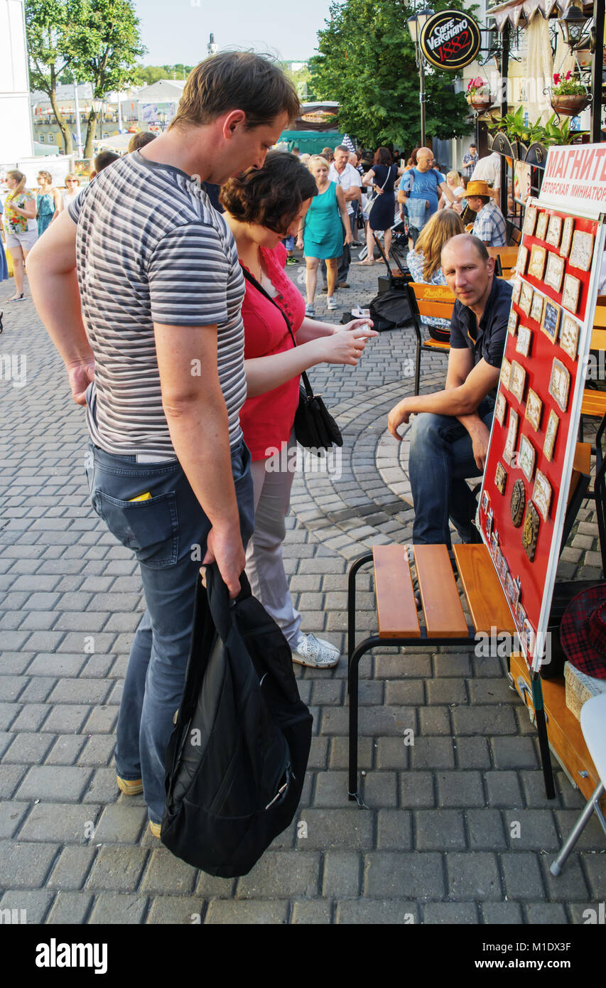 Festival international des arts "Slavianski bazar à Vitebsk - 2016 ". Rue de la ville des festivals. Banque D'Images