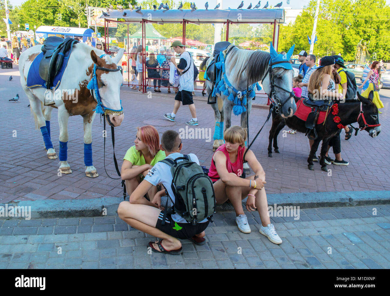 Festival international des arts "Slavianski bazar à Vitebsk - 2016 ". Rue de la ville des festivals. Banque D'Images