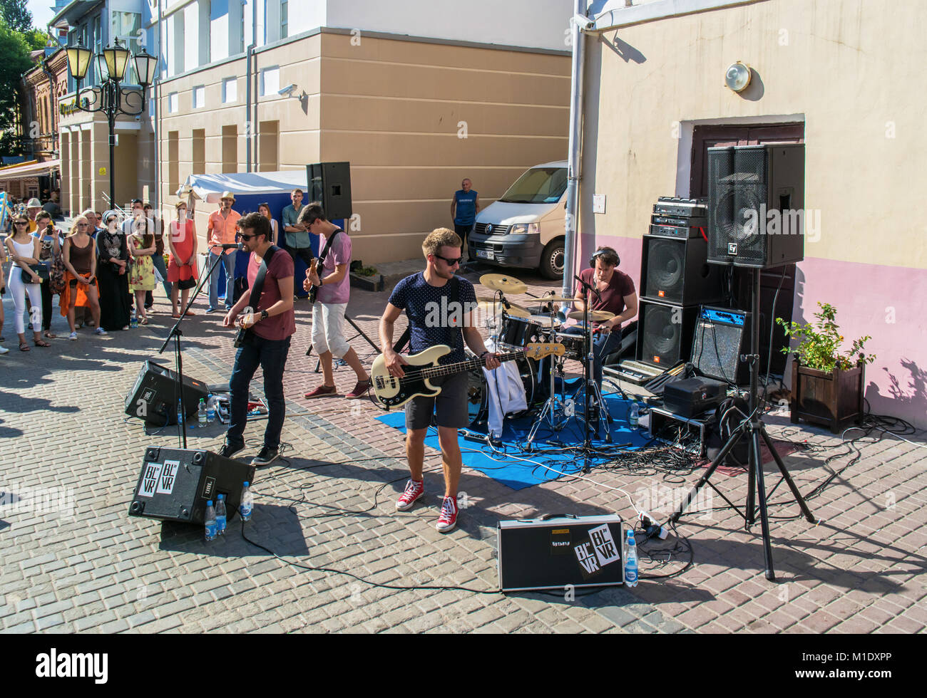 Festival international des arts "Slavianski bazar à Vitebsk - 2016 ". Rue de la ville des festivals. Banque D'Images