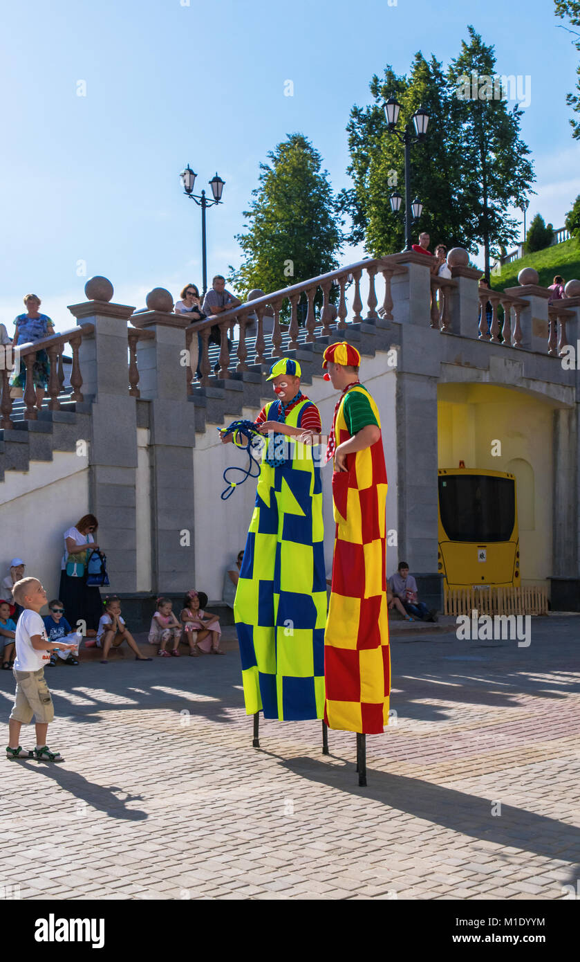 Festival international des arts "Slavianski bazar à Vitebsk - 2016 ". Rue de la ville des festivals. Banque D'Images