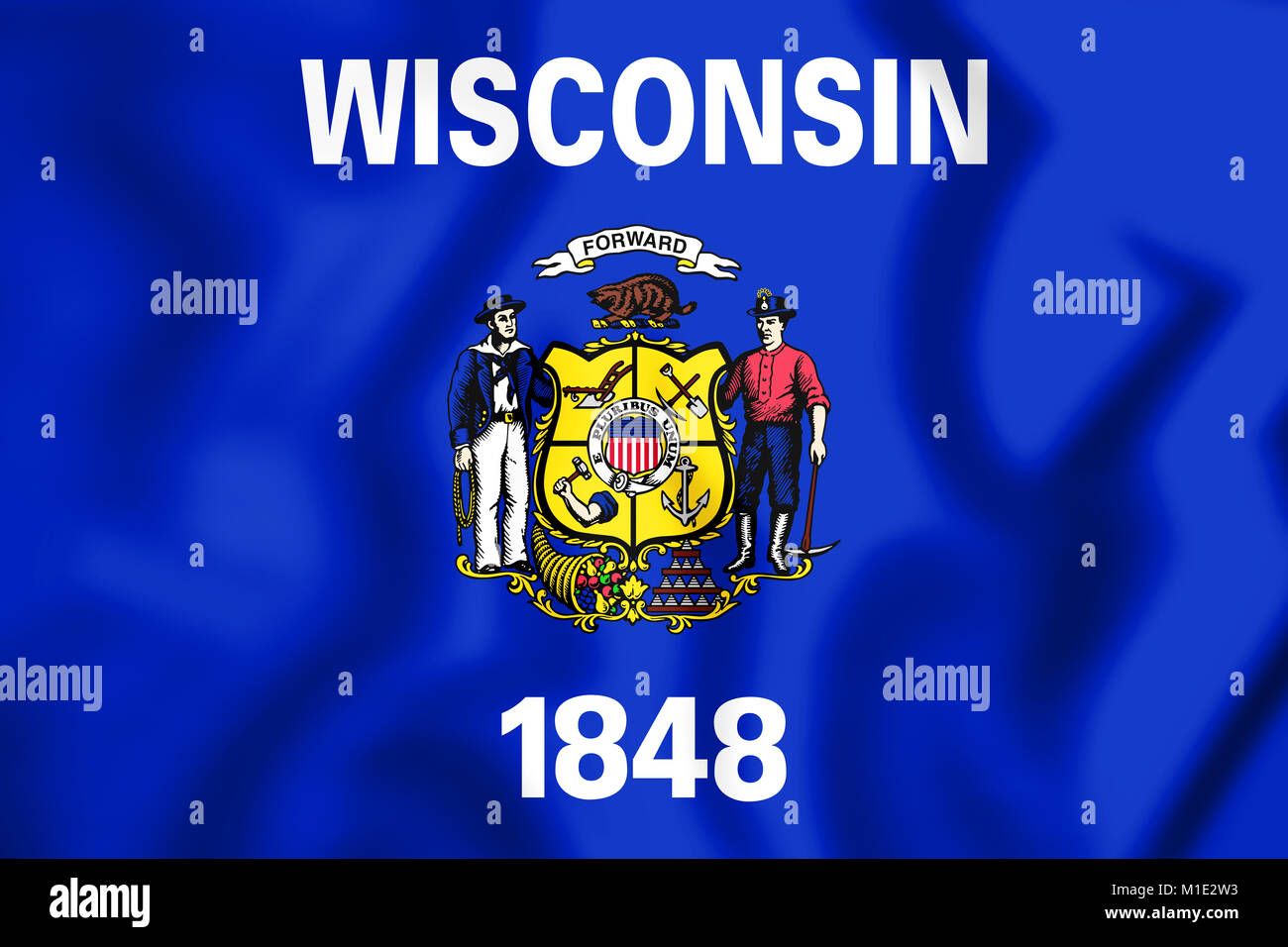 Pavillon 3D du Wisconsin, USA. 3D Illustration. Banque D'Images