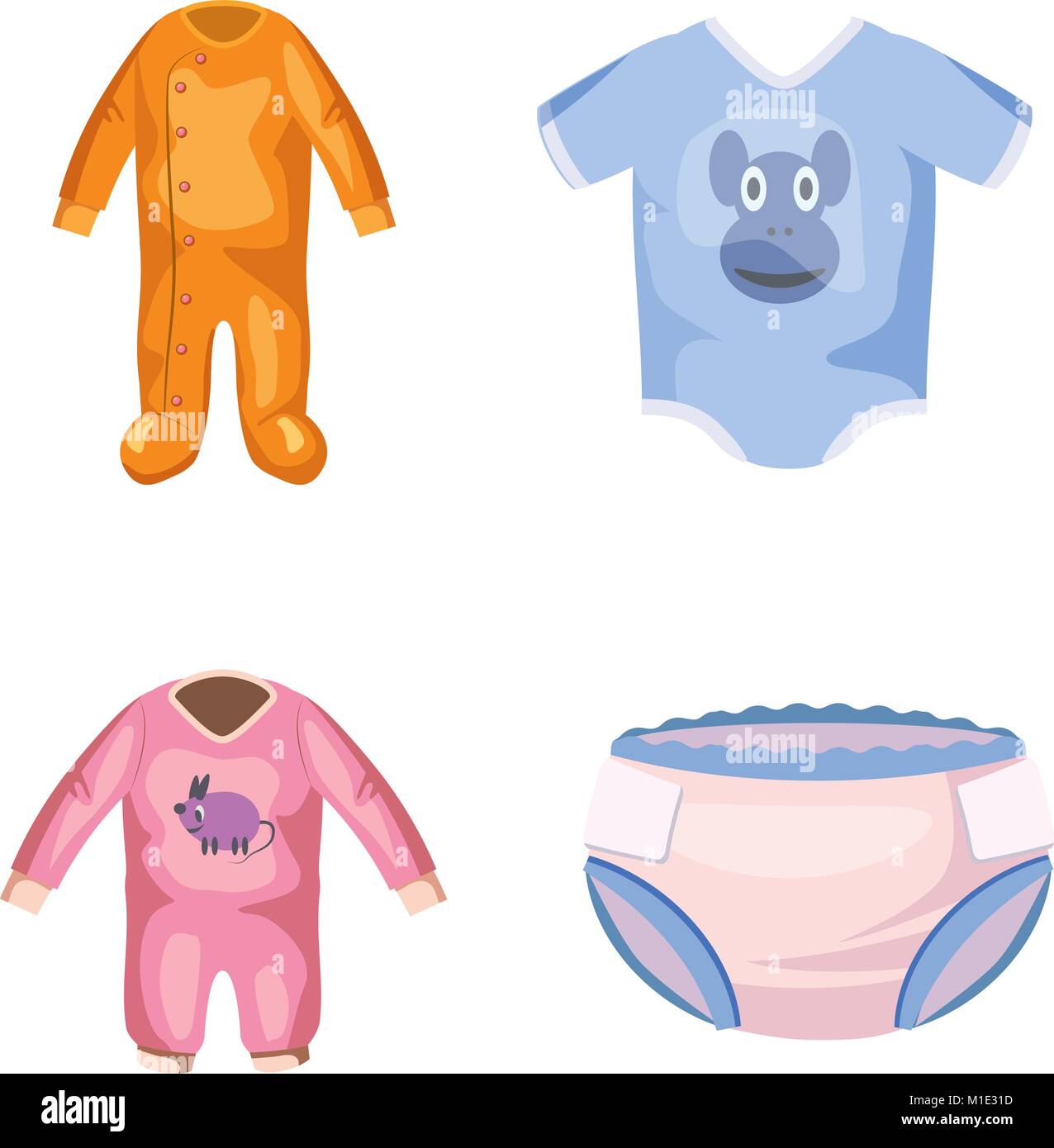 Vetements Pour Bebe Cartoon Style Icon Set Image Vectorielle Stock Alamy