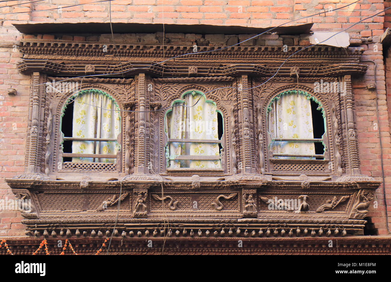 Architecture bâtiment historique au Népal Katmandou Banque D'Images