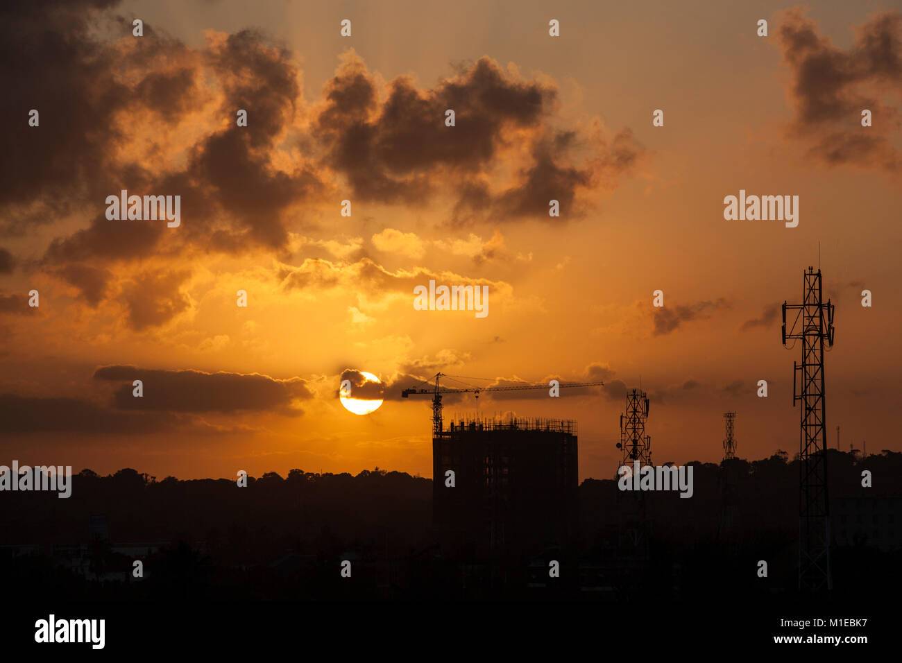 Coucher du soleil à partir de Dar es Salam en Tanzanie. Banque D'Images