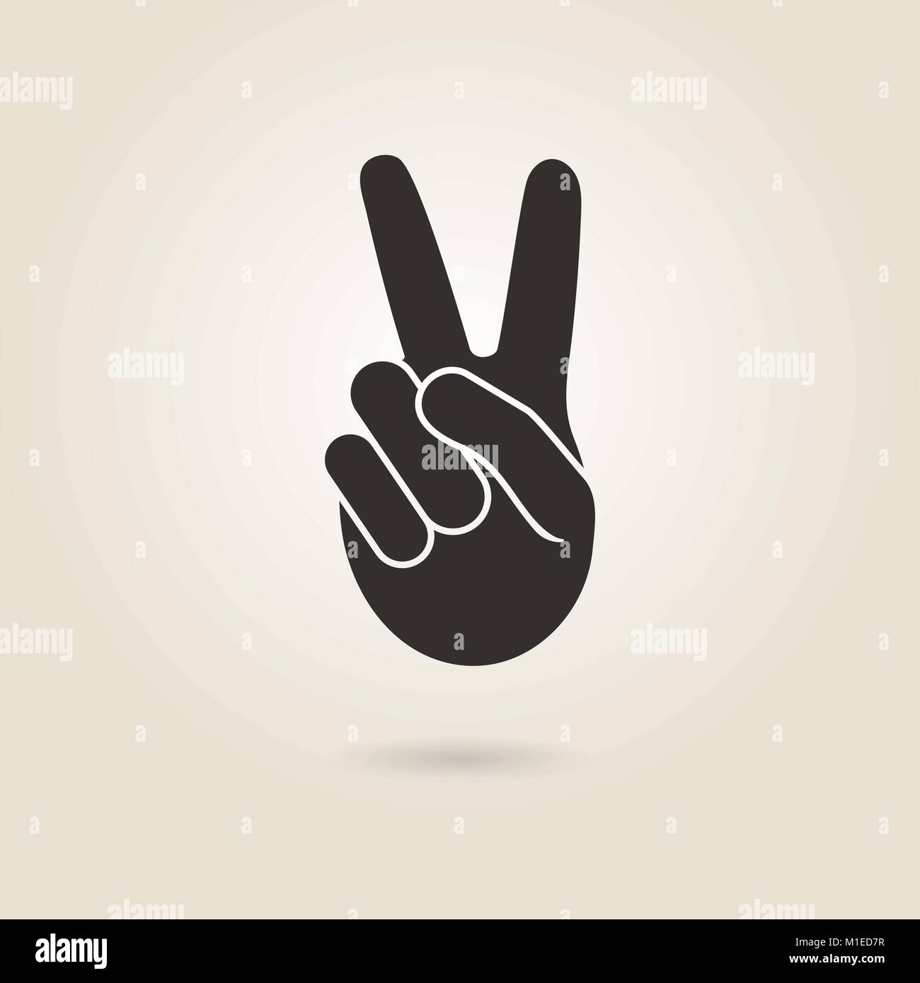 Geste de la main le symbole de la victoire sur un fond clair Illustration de Vecteur