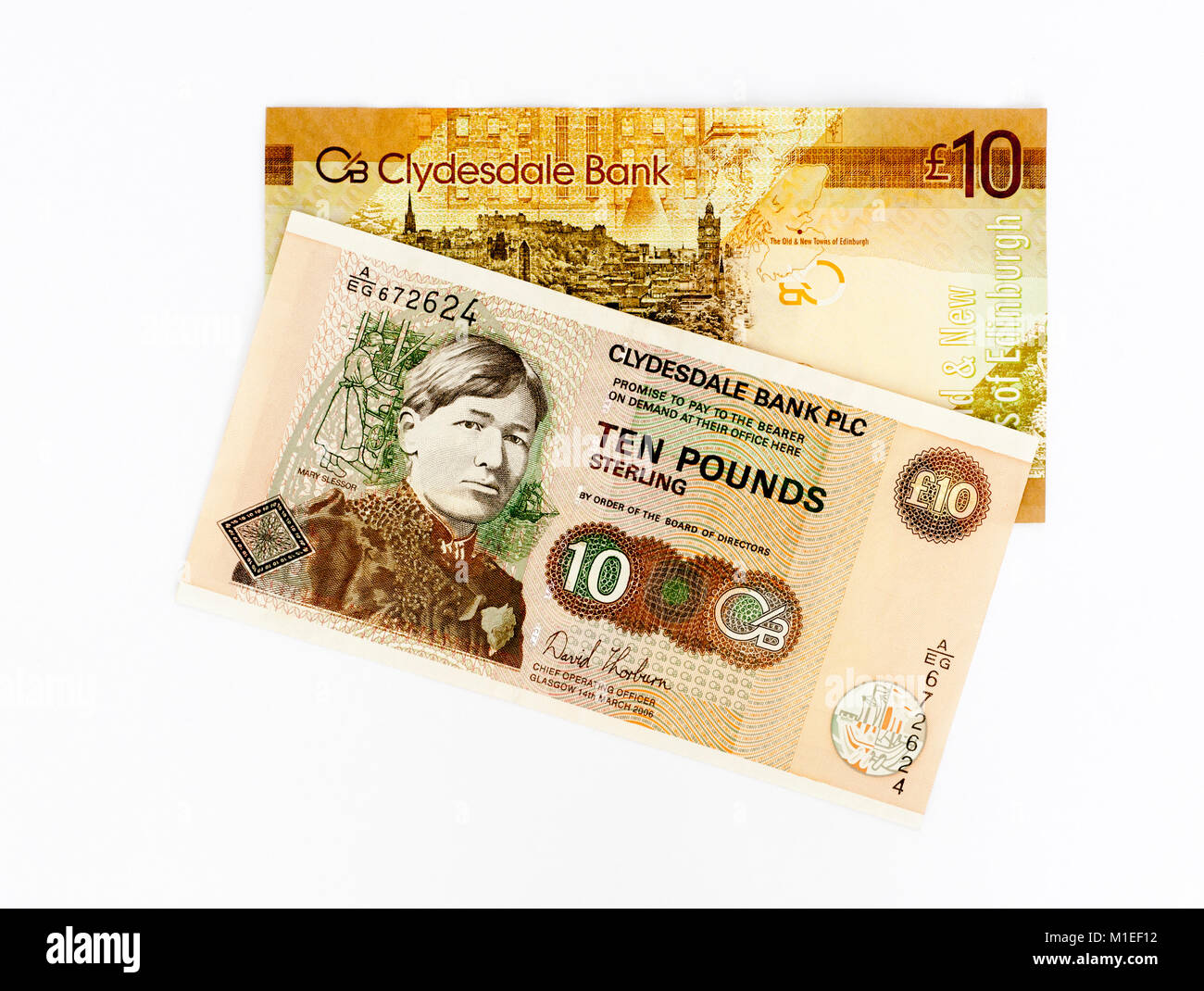 Clydesdale UK dix billets de banque de 10 livres Banque D'Images