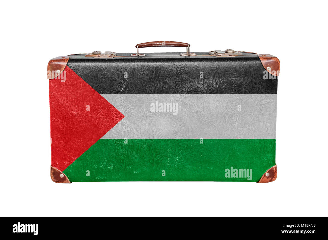 Vintage suitcase avec drapeau Palestine Banque D'Images