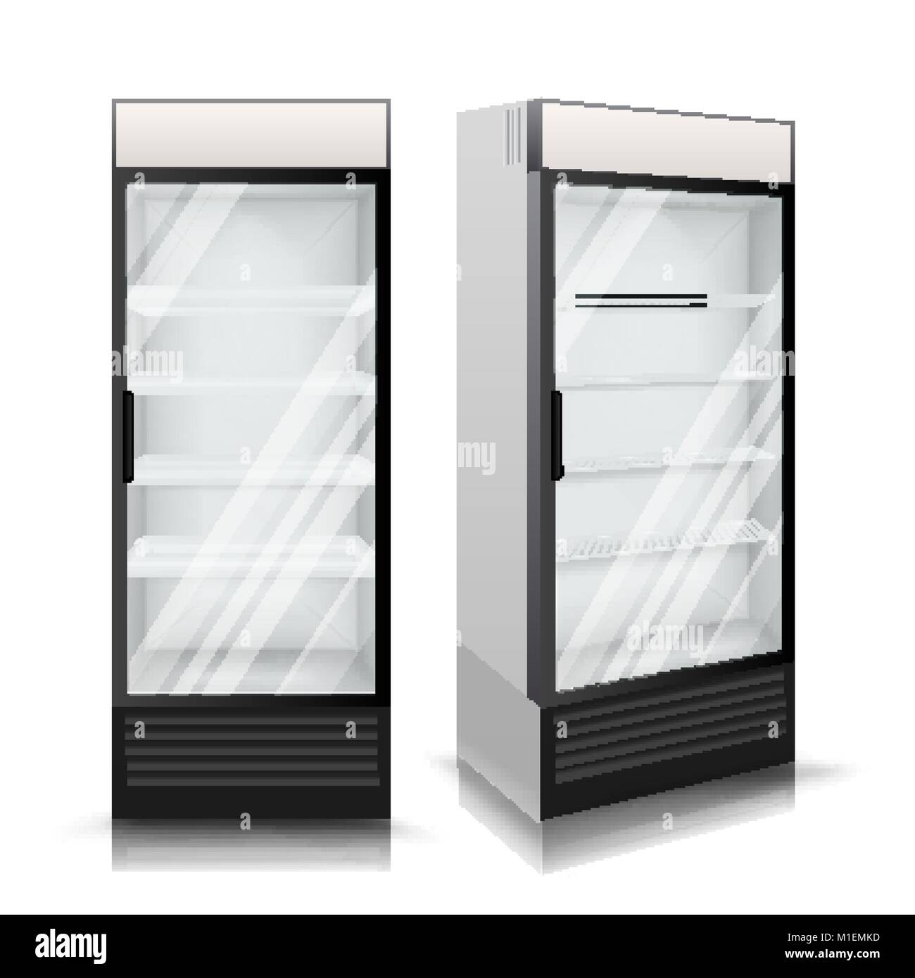 Réfrigérateur réaliste vecteur. Le Refroidissement des boissons. Illustration isolé Illustration de Vecteur