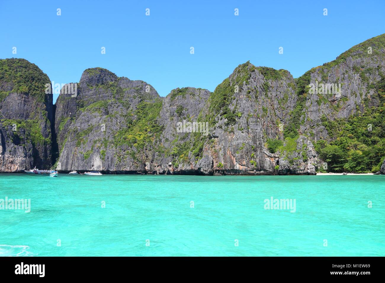 La Thaïlande, en Asie du Sud-Est - Thai marine national park paysage. Ko Phi Phi Leh Island dans la province de Krabi. Banque D'Images
