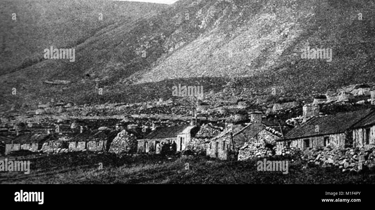 Le village abandonné de ST KILDA, peu après que les habitants ont quitté l'île sur 29e Août, 1930 Banque D'Images