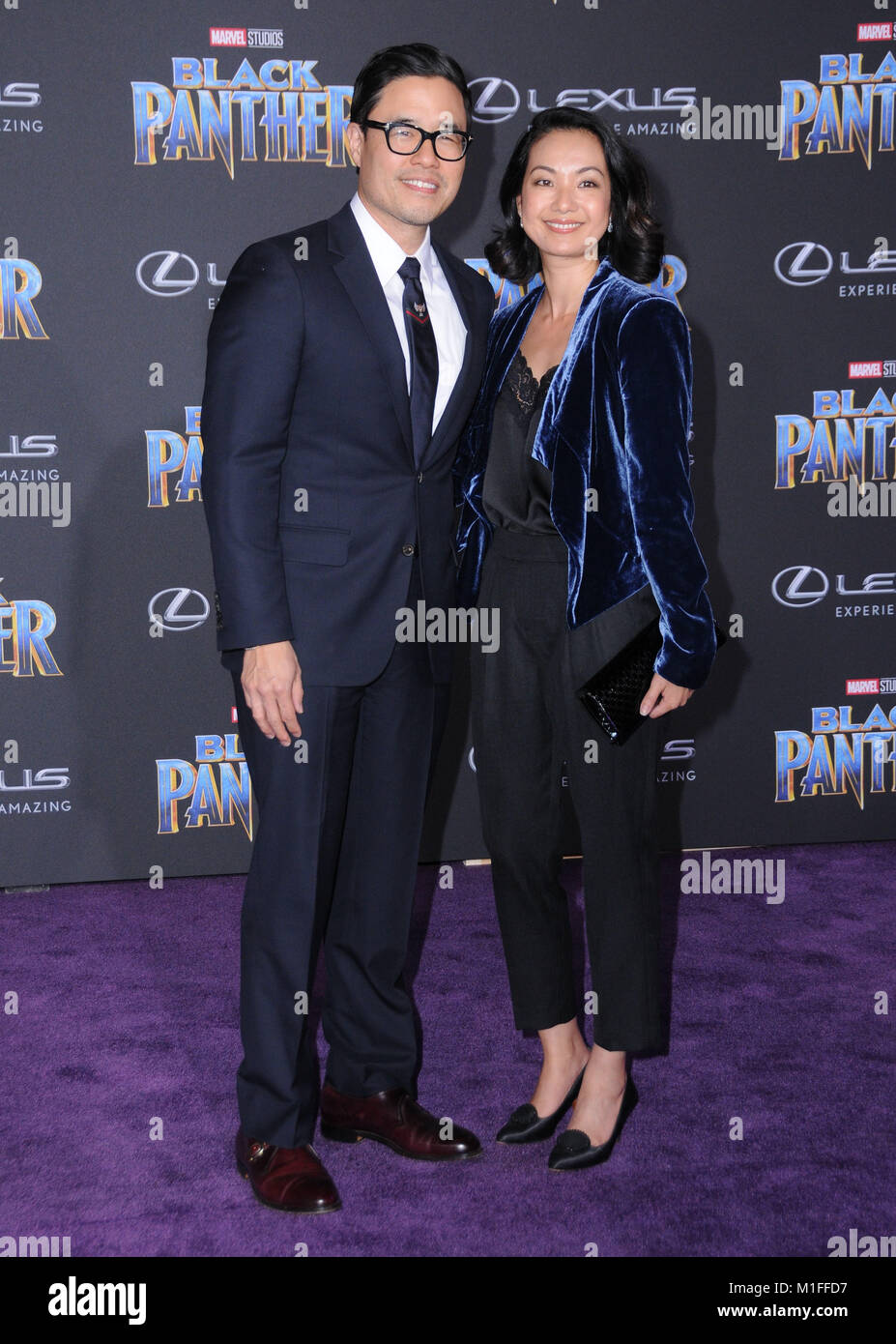 Hollywood, CA, USA. 29 janvier, 2018. Randall Park, Jae Suh Park. Les Studios Marvel' ''Black Panther'' Première mondiale tenue au Kodak Theater. Credit : Birdie Thompson/AdMedia/ZUMA/Alamy Fil Live News Banque D'Images