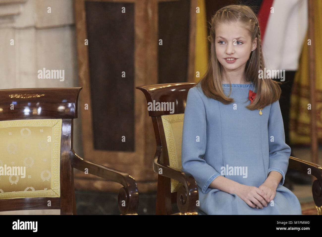 Madrid, Espagne. 30Th Jan, 2018. La princesse Leonor assister à l'exécution de l'ordre de la Toison d'or à Zarzuela Palace le 30 janvier 2017 à Madrid Crédit : Jack Abuin/ZUMA/Alamy Fil Live News Banque D'Images