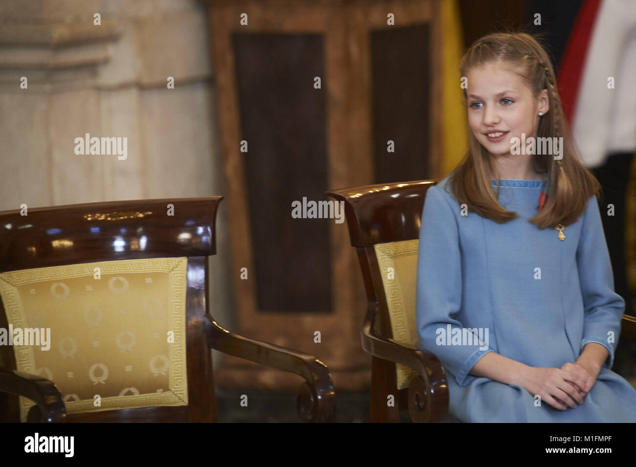 Madrid, Espagne. 30Th Jan, 2018. La princesse Leonor assister à l'exécution de l'ordre de la Toison d'or à Zarzuela Palace le 30 janvier 2017 à Madrid Crédit : Jack Abuin/ZUMA/Alamy Fil Live News Banque D'Images